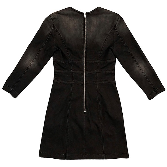 bebe Gray Denim Military Mini Dress - Picture 2 of 13